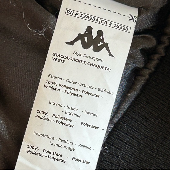 Kappa Men's Authentic Alexander Bomber Jacket Size M Black - Picture 11 of 14